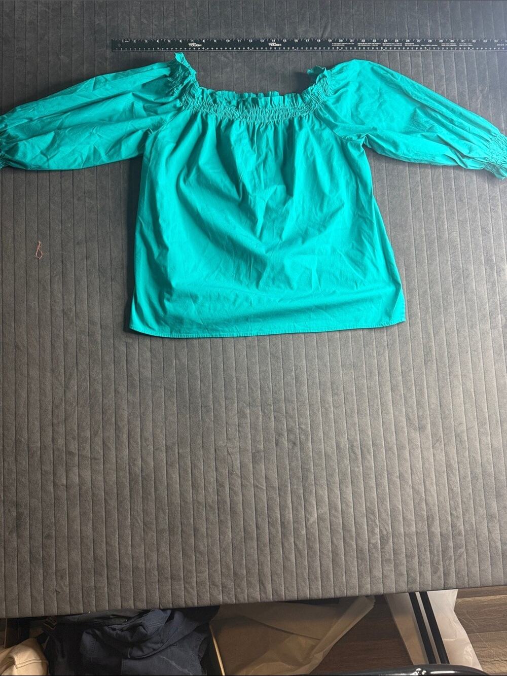 Lane Bryant Teal Off-Shoulder Peasant Blouse